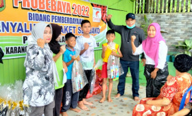 28 Juli 2022, #Probebaya Pembagian paket pendidikan dan paket sembako RT 13